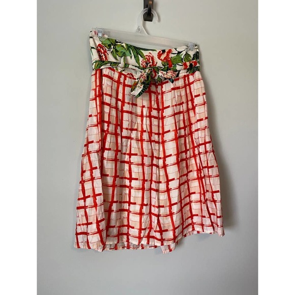 MAEVE Anthropologie County Fair Red Green Skirt Size 0 - Picture 3 of 7